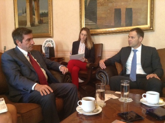 Συνάντηση Καμίνη με τον δήμαρχο Βελιγραδίου Sinisa Mali