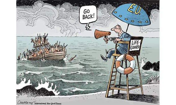 Το καυστικό σκίτσο των New York Times για την πολιτική της Ευρώπης για τους μετανάστες