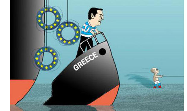 Σκίτσο με τον Τσίπρα στην πλώρη της μισοβυθισμένης «Ελλάδας»
