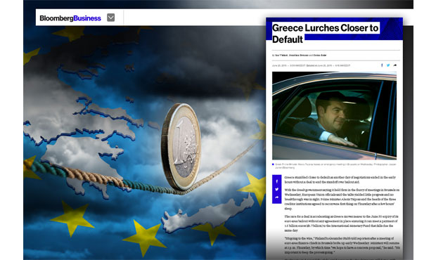 Bloomberg: Πιο κοντά στη χρεοκοπία η Ελλάδα